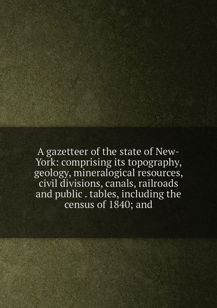 A gazetteer of the state of New-York: comprising its topography ...