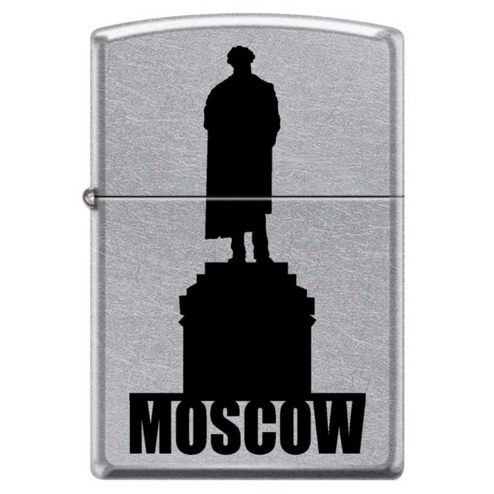 Зажигалка бензиновая ZIPPO Памятник Пушкину Street Chrome #1