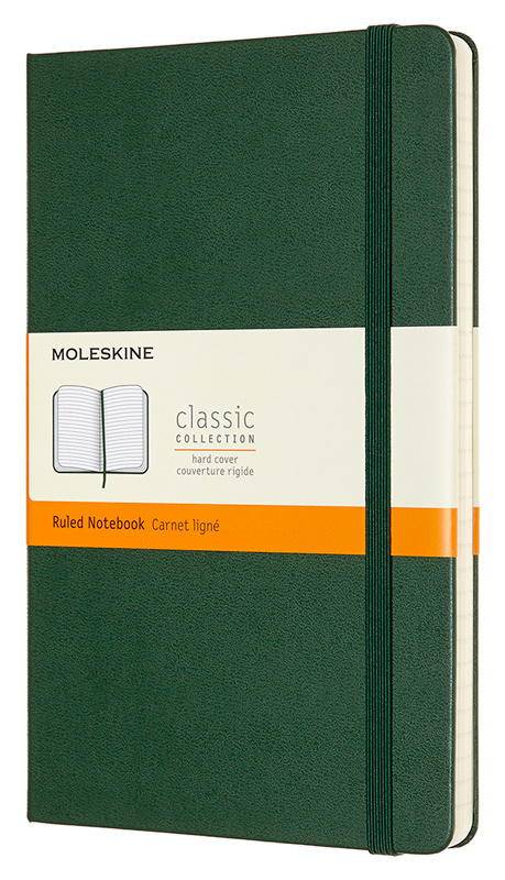 Блокнот в линейку Moleskine CLASSIC 13x21см, 240стр.QP060K15 твердая обложка, зеленый  #1