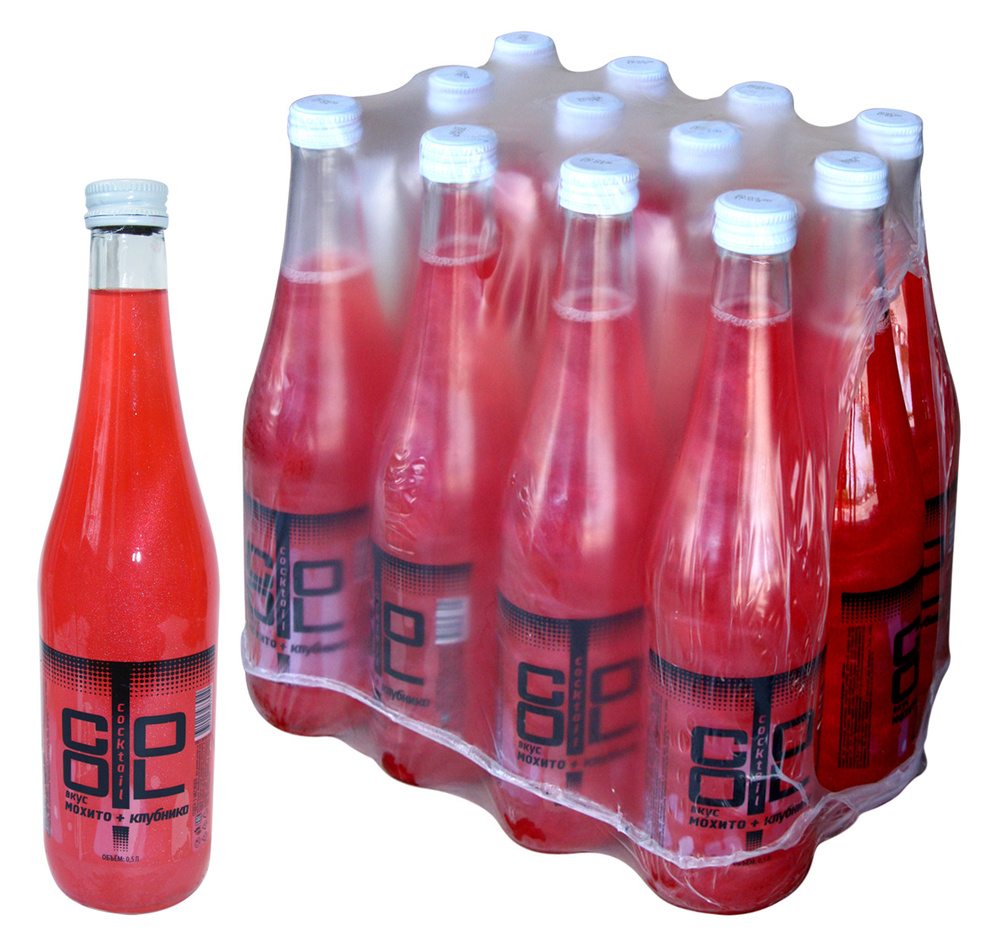 Газированный напиток COOL "Мохито-клубника" в стекле, 12 шт. по 0,5 л ...