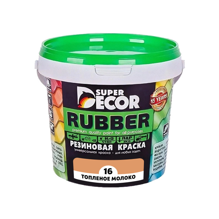 Резиновая краска Super Decor Rubber №16 Топленое молоко 1 кг #1