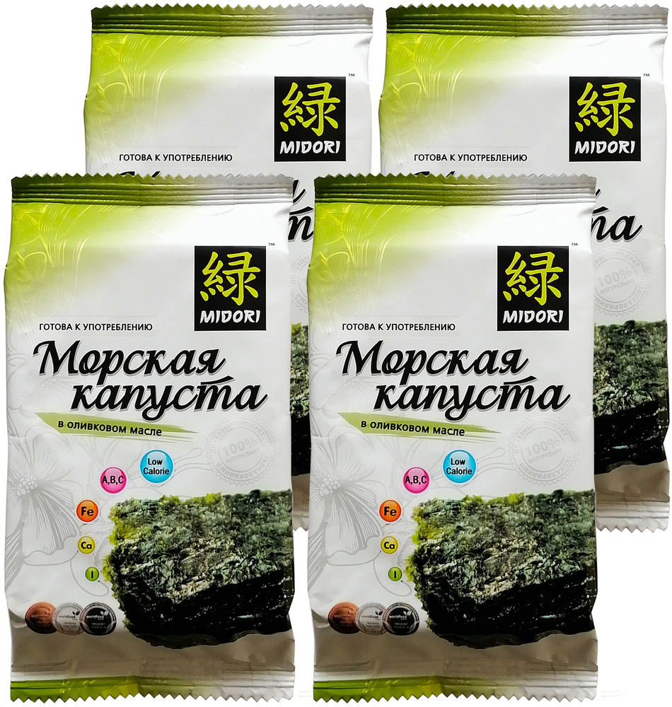 Морская капуста Midori жареная в оливковом масле, 5 г - 4 шт - купить с ...