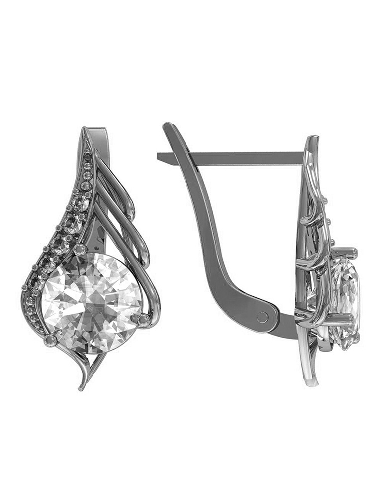 Приволжский Ювелир Серьги ювелирные Серебро родированное 925 пробы ...