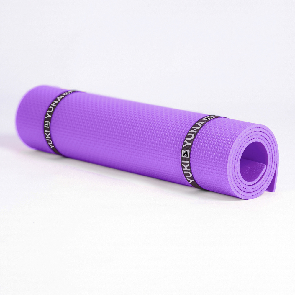 Коврик для йоги и фитнеса YUKI YUNA Lite Fit, усиленный, 140x50x0,65 см, Фиолетовый  #1