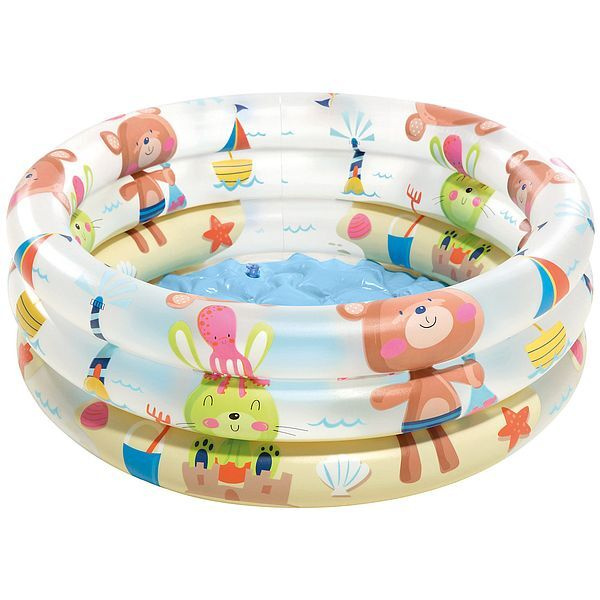 Бассейн надувной детский INTEX "Beach Buddies Pool" (Зверята на пляже), 1-3 года, 61x22см  #1