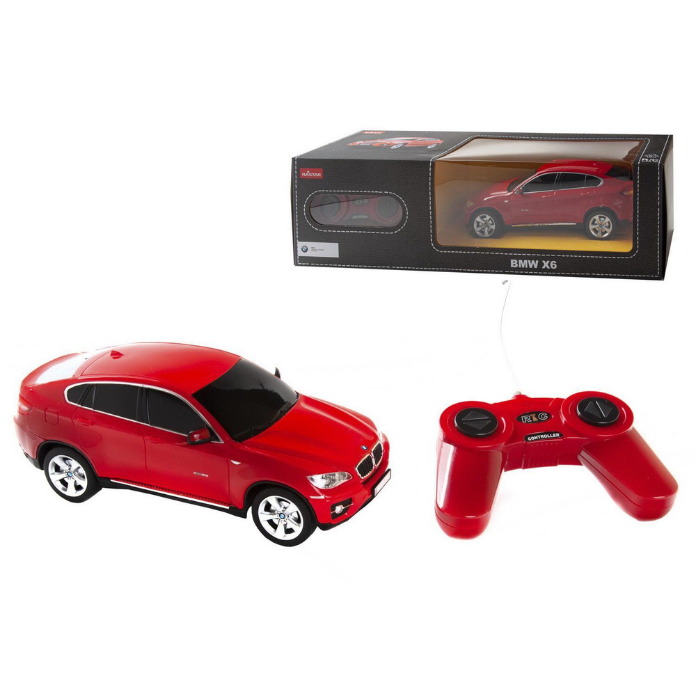 Машина р/у 1:24 BMW X6, 28.5х14х12см, цвет красный 27MHZ - купить с  доставкой по выгодным ценам в интернет-магазине OZON (523039832)