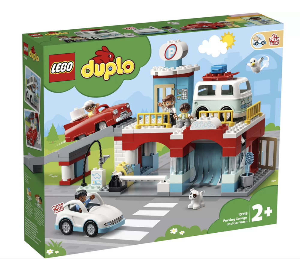 Конструктор Lego DUPLO Гараж и автомойка, 10948 - купить с доставкой по  выгодным ценам в интернет-магазине OZON (271854729)