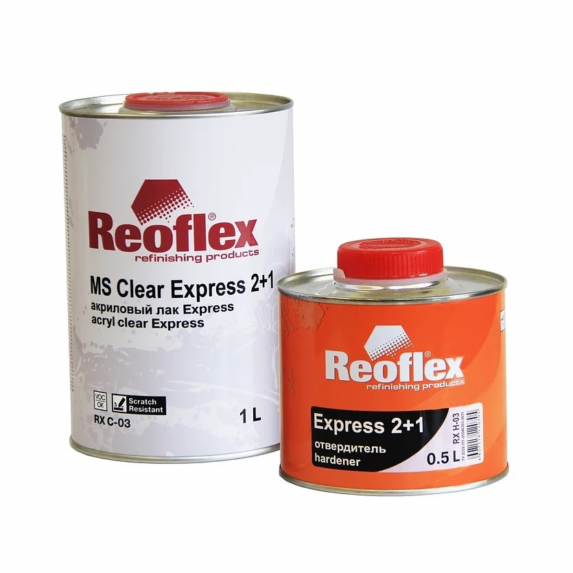 REOFLEX Акриловый лак Express MS Clear Express 2+1 RX C-03 (1 л) + отвердитель (0.5 л)  #1