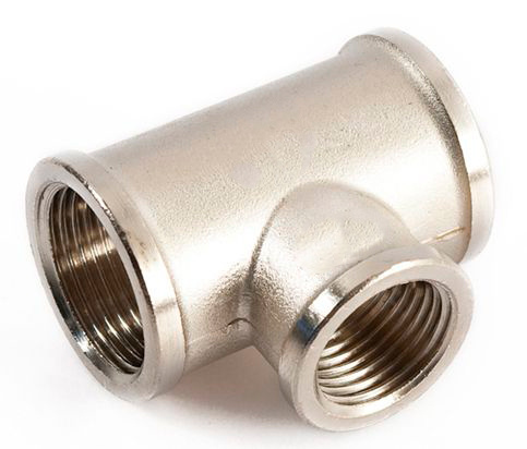 Тройник 1"-1/2"-1", General Fittings 2700 13, резьба-резьба, вн., латунь (никель)  #1