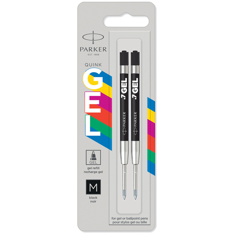 Стержень гелевый Parker Gel Ball Point черный, 98мм, 0,7мм, 2шт, блистер  #1