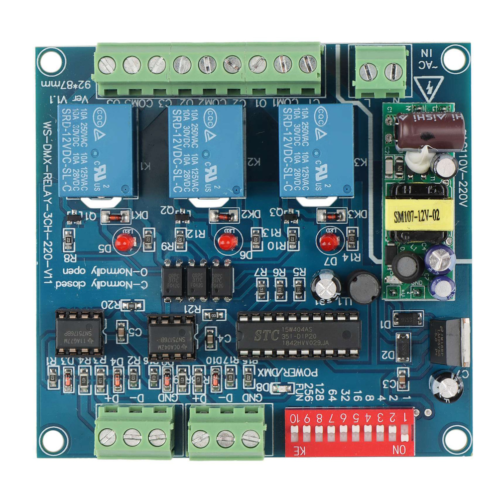 3-Канальный Релейный Декодер DMX512 AC110-220V с 3 Входными группами для светодиодной лампы  #1