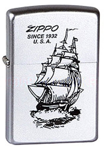 Оригинальная бензиновая зажигалка ZIPPO Classic 205 Boat-Zippo с покрытием Satin Chrome - Корабль  #1