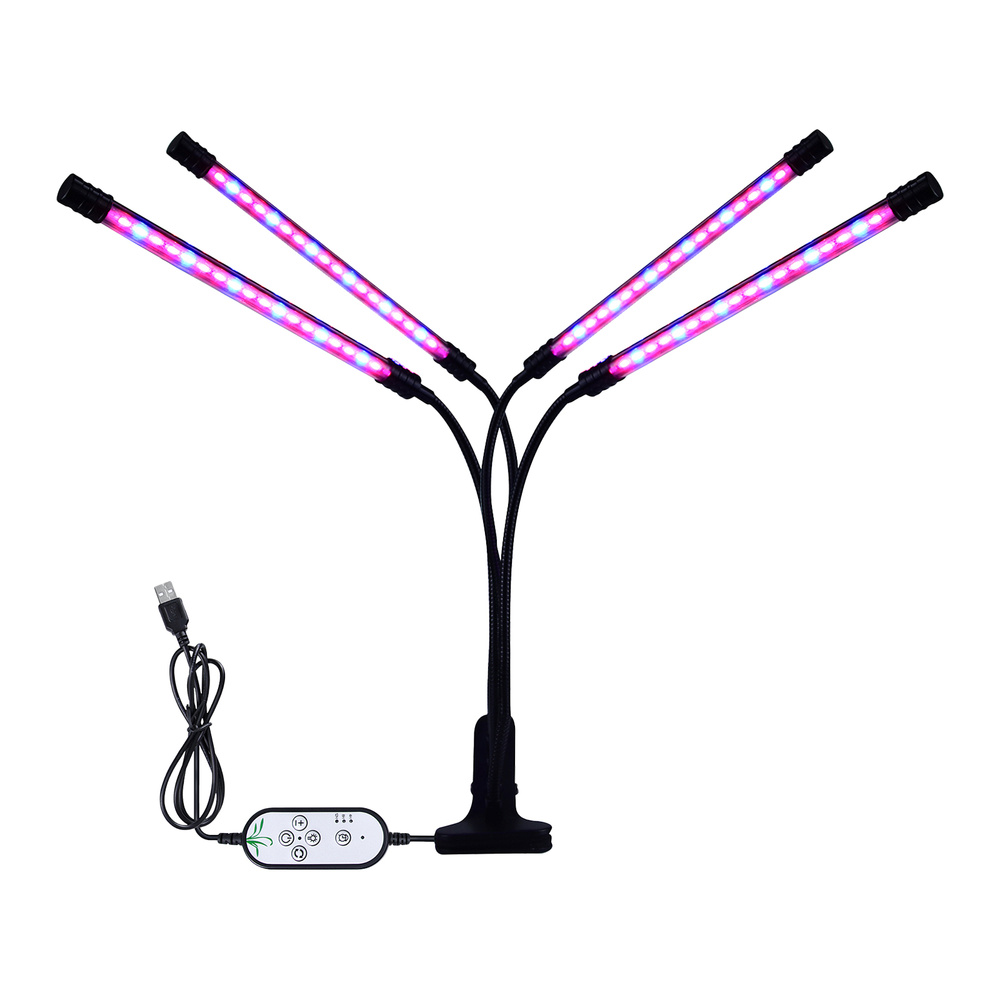 Светодиодные лампы для выращивания растений с 4 головками и синим ...