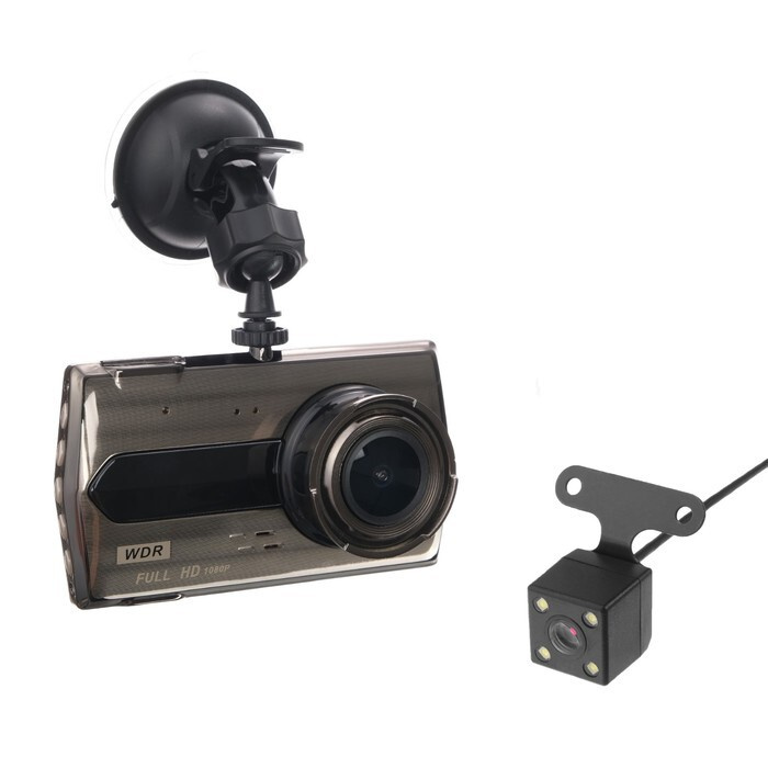 Видеорегистратор 2 камеры, HD 1080P, IPS 4.0 WDR, обзор 170 #1