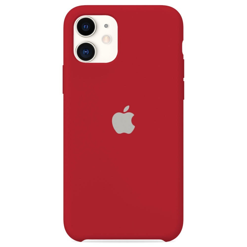 Силиконовый чехол для смартфона Silicone Case на iPhone 11 / Айфон 11 с  логотипом, темно-красный - купить с доставкой по выгодным ценам в  интернет-магазине OZON (348961660)