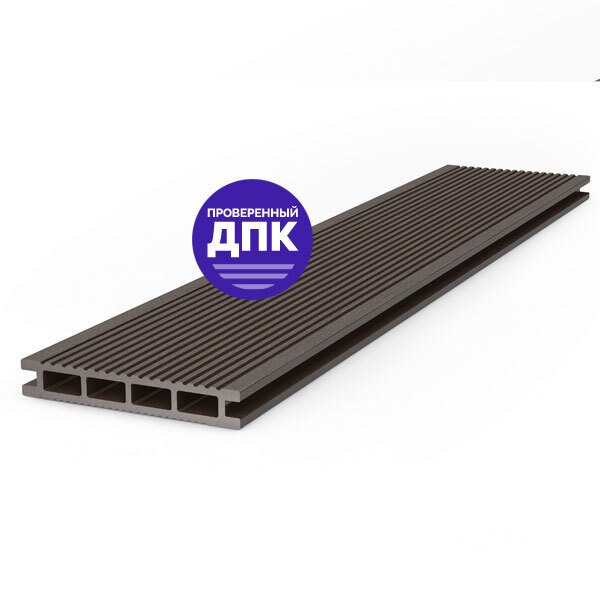 Террасная доска из ДПК PD150, Венге, 1 шт, пустотелая (декинг ДПК), 1 м ...