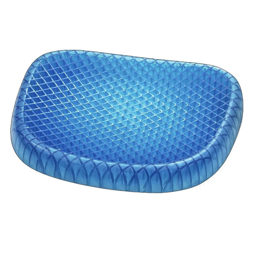 Массажная ортопедическая подушка гелевая 40 х 39 х 3,5 см (голубой)  #1