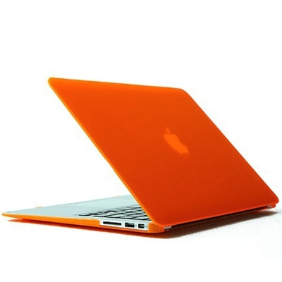 Чехол MacBook Air 11 A1465 / A1370 (2011-2015) прозрачный пластик глянцевый бренд BRONKA (оранжевый) #1