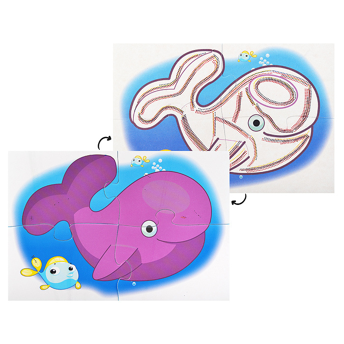 Раскраска без красок- пазл "Кит" - купить с доставкой по выгодным ценам ...