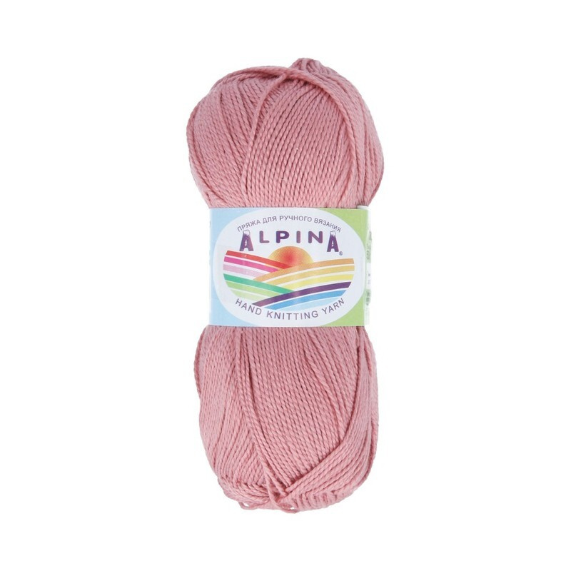 Пряжа ALPINA "HOLLY" 100% мерсеризованный хлопок 50 г 200 м №028 гр.розовый  #1