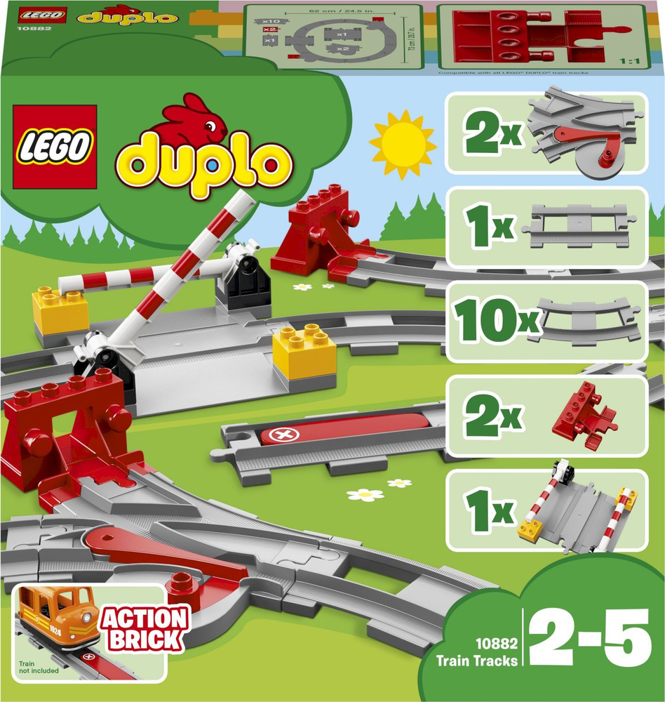 Конструктор LEGO DUPLO Town Рельсы, 23 детали, возраст от 2+, 10882 #1