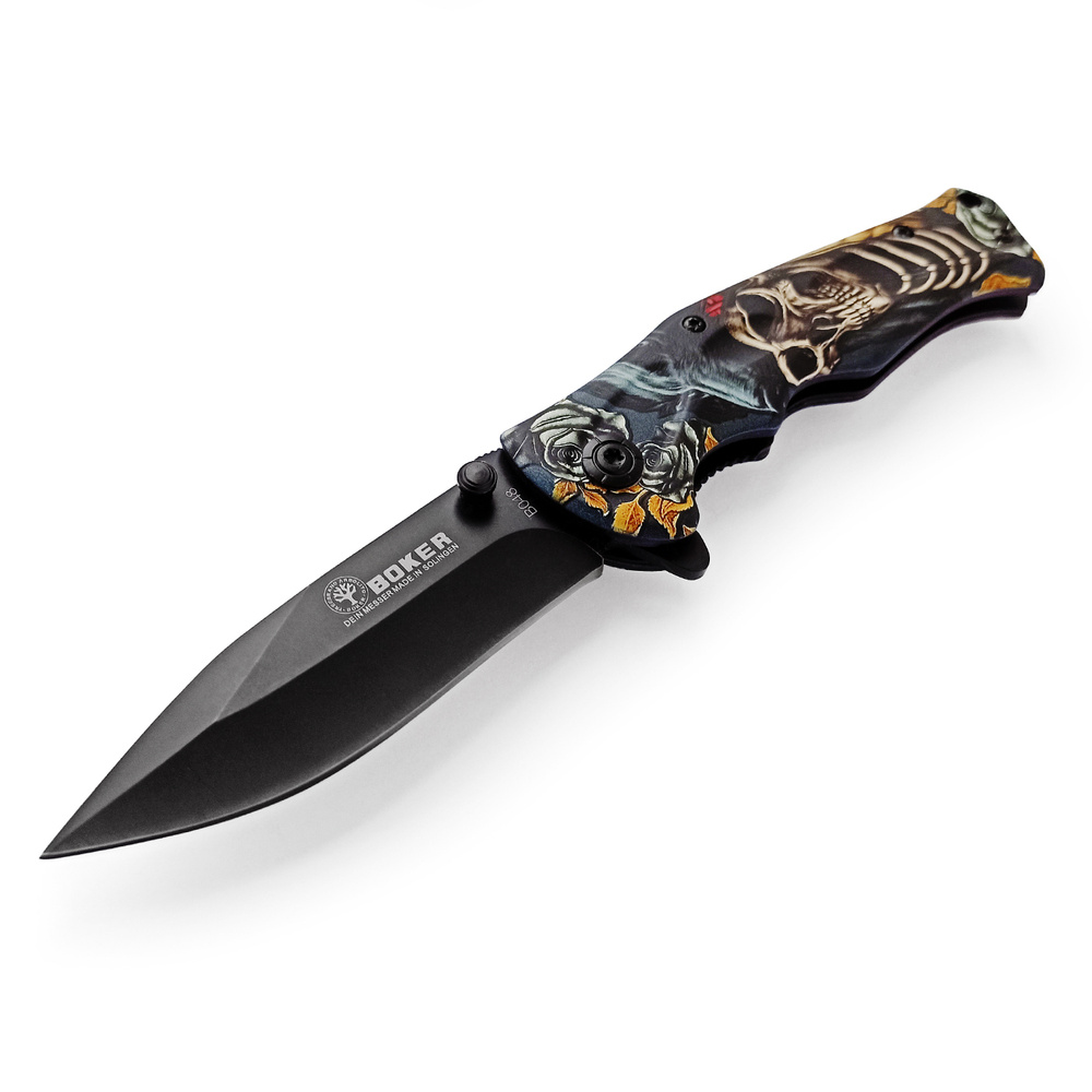 Нож складной полуавтоматический Boker B048 череп - купить с доставкой ...