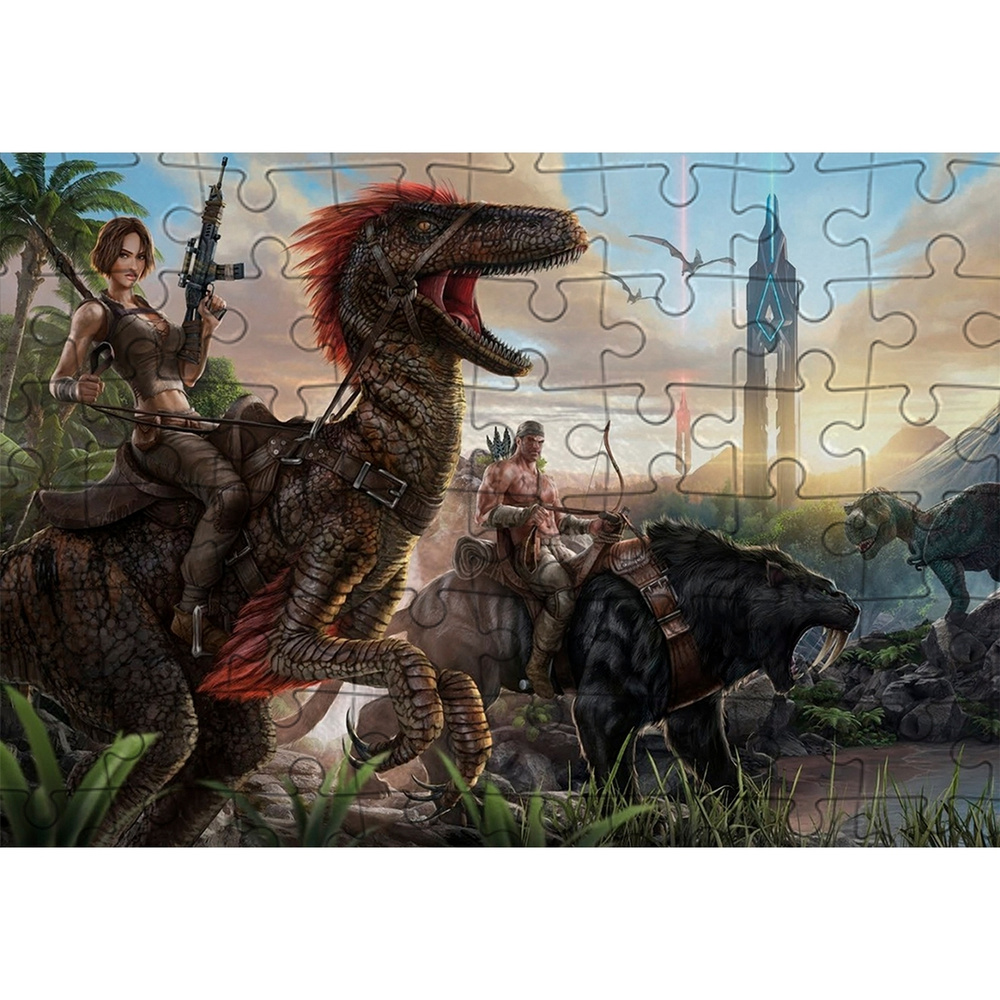 Пазл Картонный 29x20 см ARK Survival Evolved (арк, сурвайвал эволвд,  динозавры, выживание, мир юрского периода) - 10