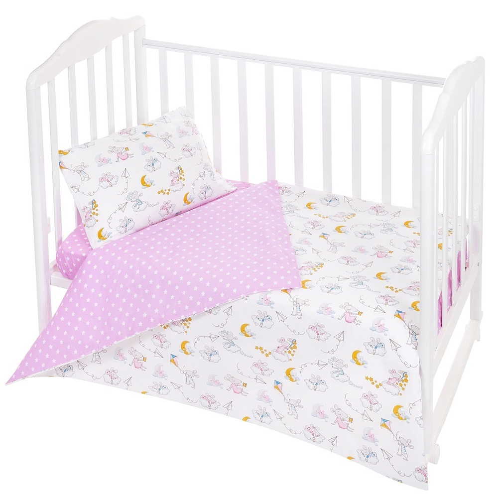 Комплект детского постельного белья Lemony kids Mimi 3 предмета, поплин 100% хлопок, в детскую кроватку #1