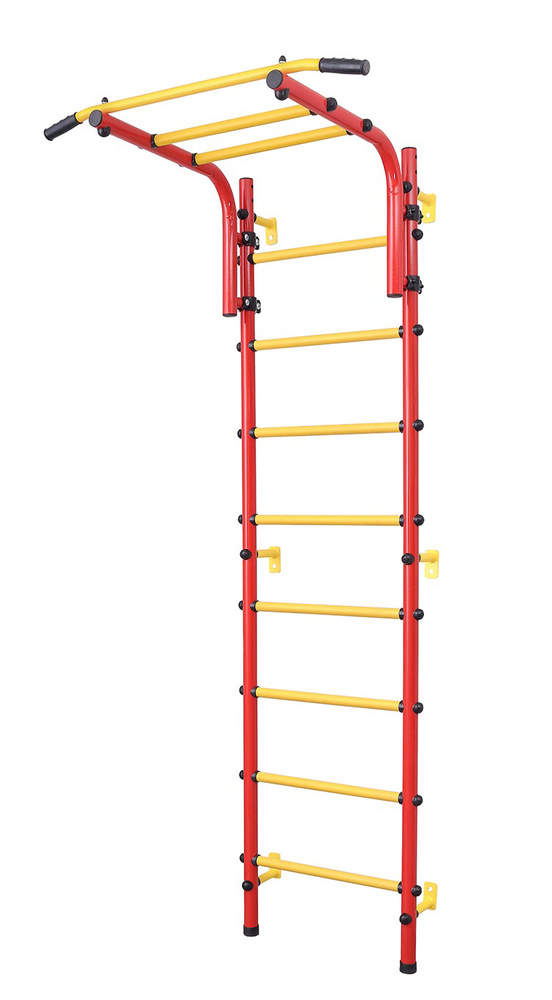 Шведская стенка для детей со съемным турником BARFITS КРУГЛИК красный ...