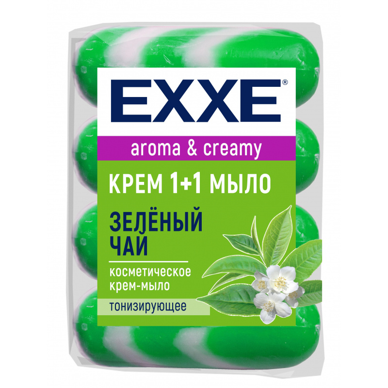 Крем-мыло Exxe 1+1 Зеленый чай, 90 г, 4 шт./уп. #1