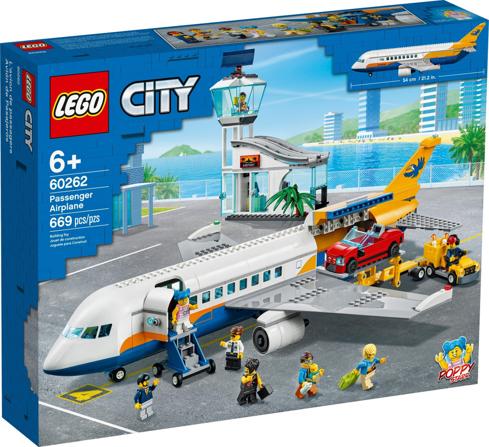 Конструктор LEGO CITY 60262 Пассажирский самолет - купить с доставкой по  выгодным ценам в интернет-магазине OZON (786302917)