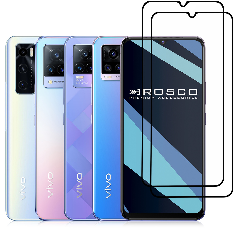 Набор стекол для Vivo V21, V21e, V20 и Vivo V20 SE (Виво В21, В21е, В20 и  В20 СЕ) с олеофобным покрытием, ROSCO - купить с доставкой по выгодным  ценам в интернет-магазине OZON (