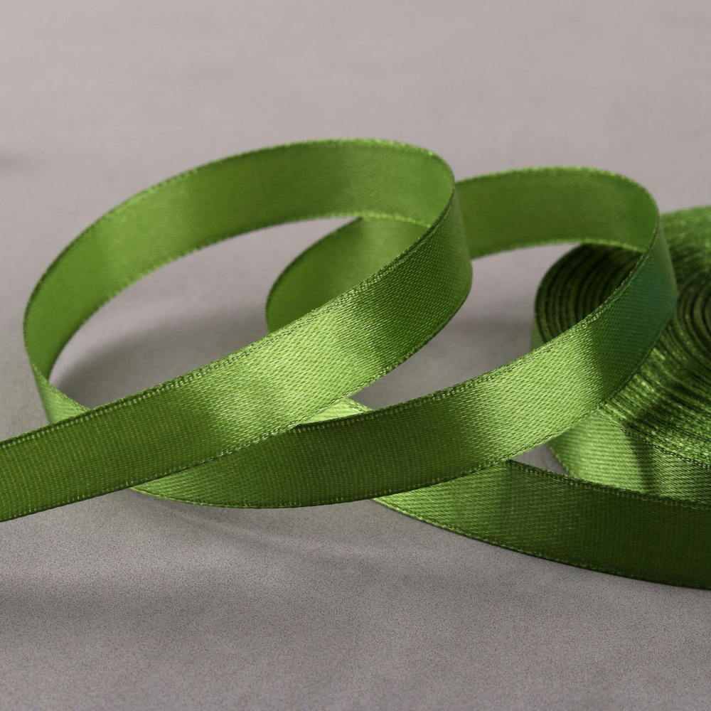Хендмейд лента атласная, 12 мм 33 м, цвет серо-зелёный Модель № 085 (1шт.)  #1