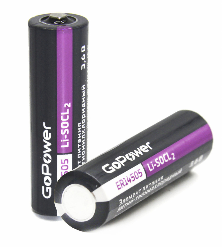Батарейка GoPower AA 14505 PC1 Li-SOCl2 3.6V 2 шт - купить с доставкой ...