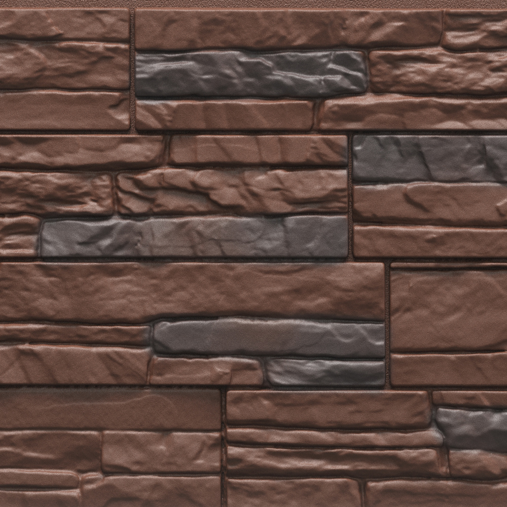 Фасадная панель камень STEIN Темный Орех 1098х400х25мм 0.44м2 #1