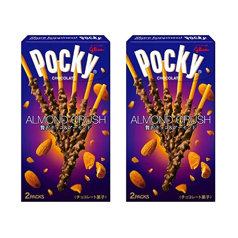 Печенье Pocky ПОКИ палочки в миндальной глазури Glico, 2 шт. по 41 г, Япония  #1