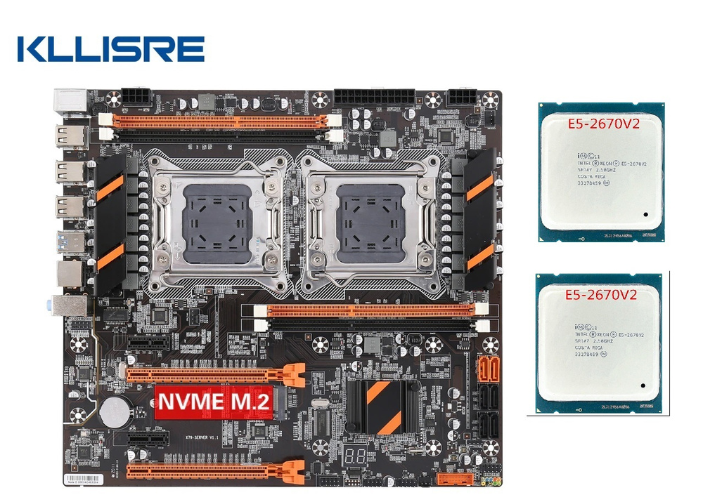 Плата материнская Qiyida X79 DUAL CPU для установки двух