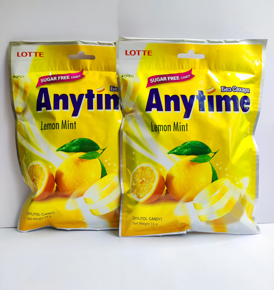 Lotte Anytime Карамель без сахара со вкусом лимона 74гр 2шт #1