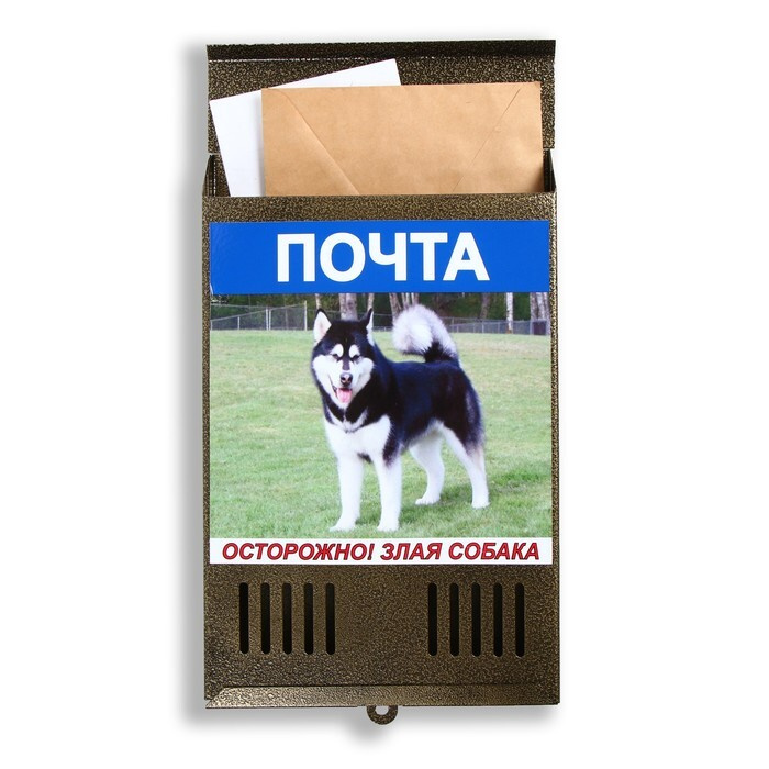 Ящик почтовый без замка (с петлёй), вертикальный, Фото, МИКС, бронзовый, 21х4х31 см  #1