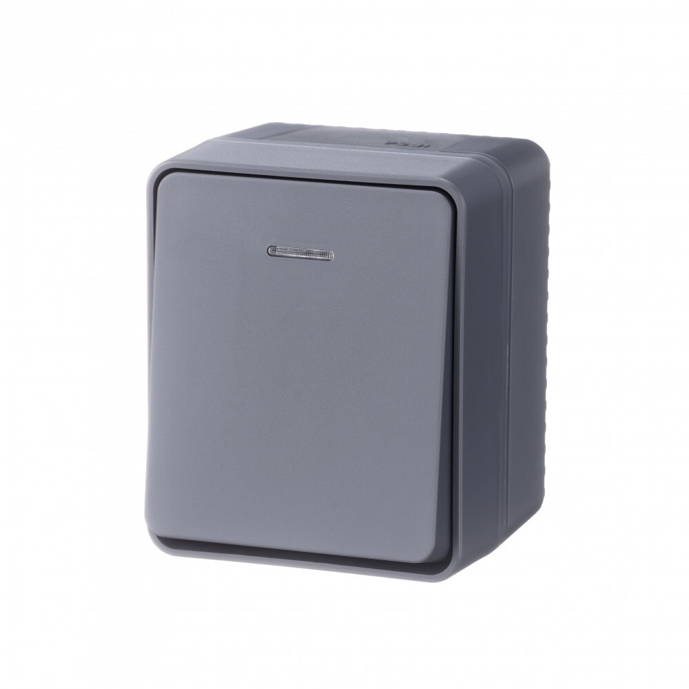 Выключатель 1 ОП IP54 10АХ с подсв. SE AtlasDesign Profi54 антрацит #1