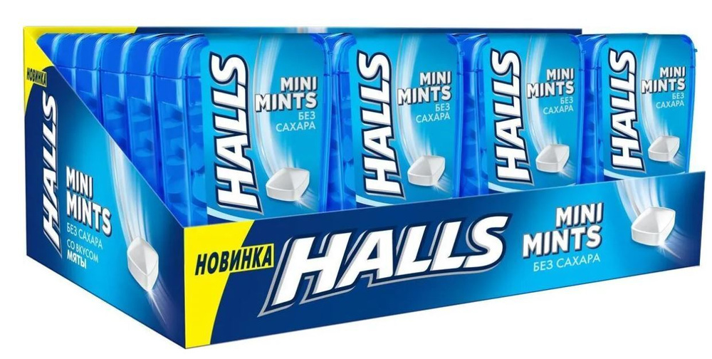 Леденцы HALLS Mini Mints без сахара со вкусом мяты, 12,5 г х 24 шт #1