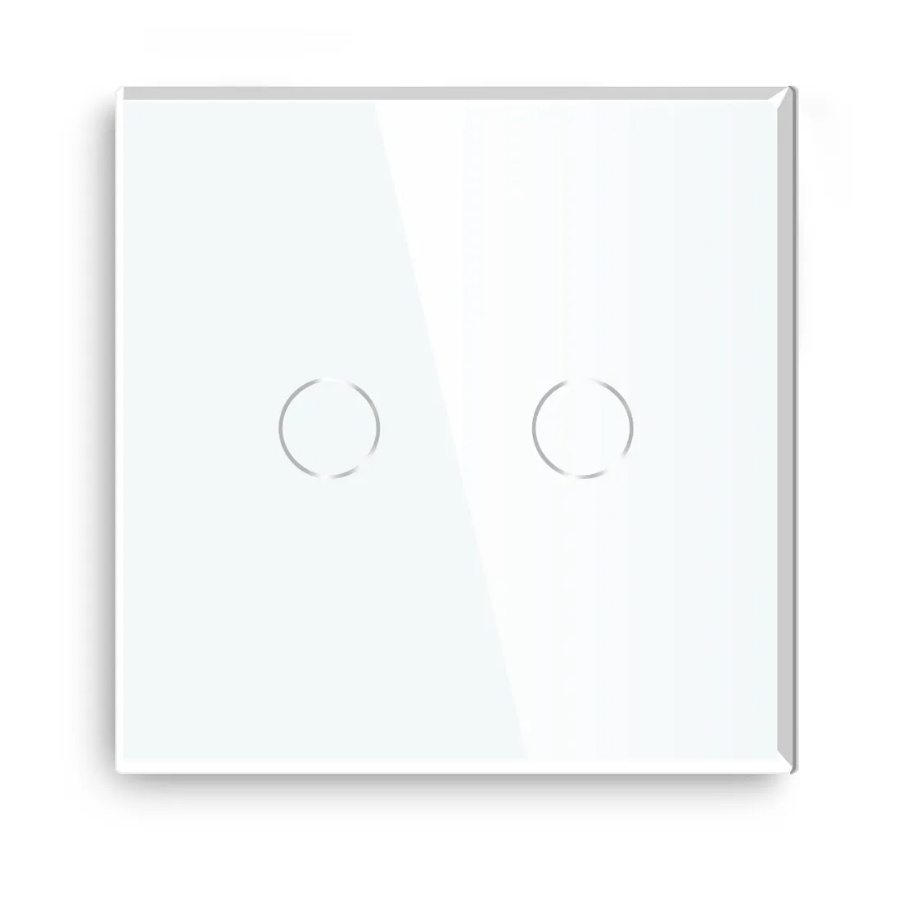 Умный сенсорный выключатель DiXiS Wi-Fi Touch Wall Light Switch (Tuya) 2 Gang / 1 Way (86x86) White (TSW2-T) #1