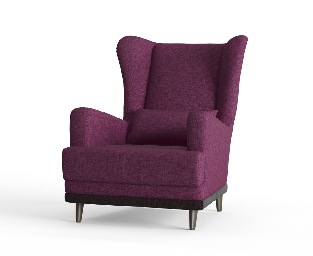 Фабрика мебели D&K Кресло Барон мягкое, рогожка фиолетовая, Dream Violet , 1 шт., 75х90х90 см  #1