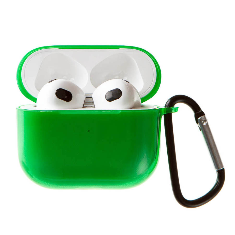Чехол для наушников AirPods 3 полупрозрачный зеленый - купить с ...
