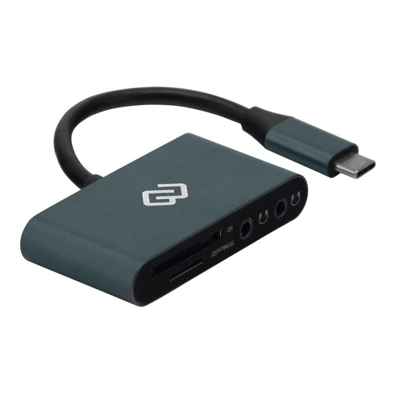 Картридер USB Type-C Дигма CR-СA2512-G серый, устройство чтения карт памяти, USB-C, microSD, SD, CF  #1