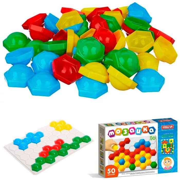 Развивающая игра мозаика детская для малышей от 1 года шестигранная со ...