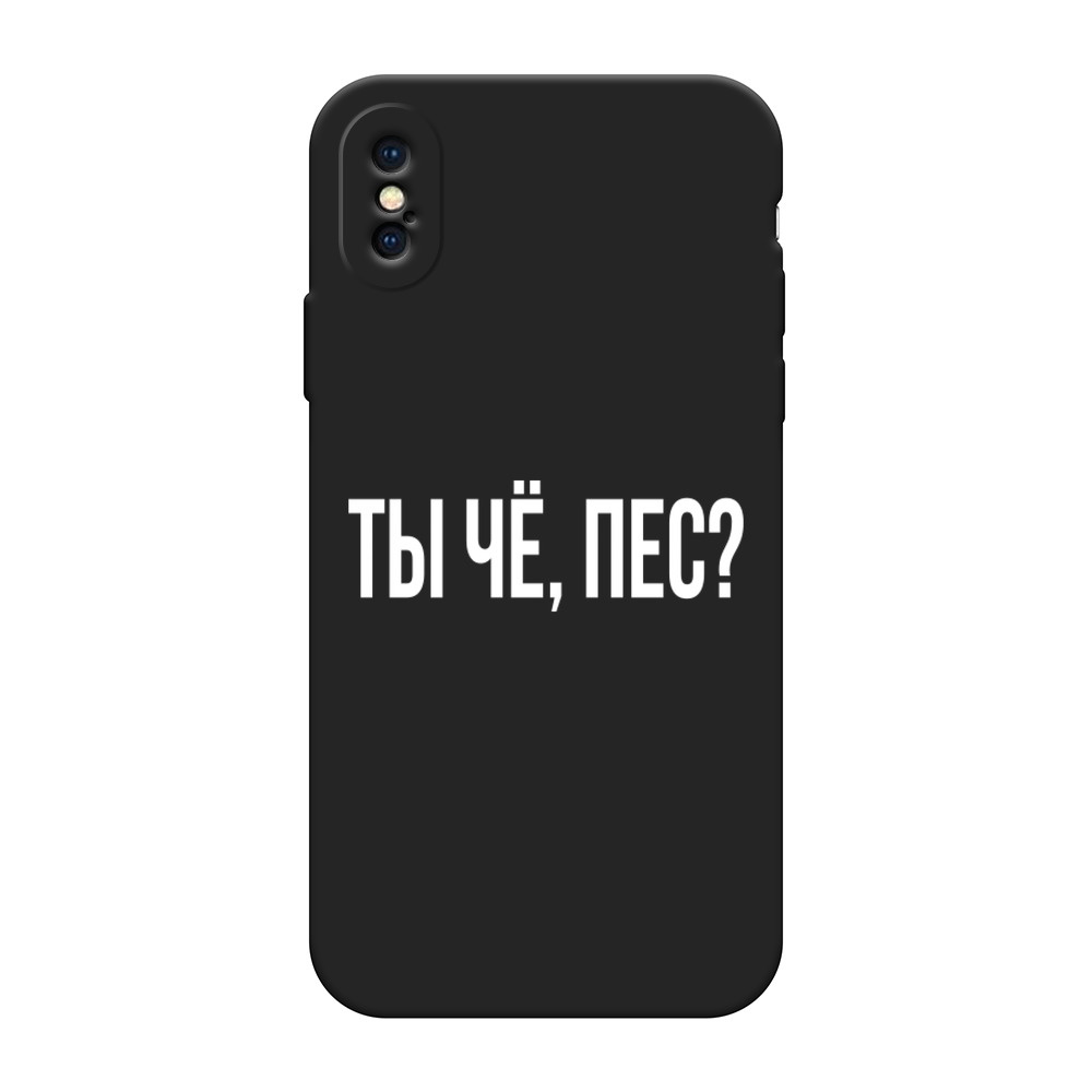 Матовый силиконовый чехол на Apple iPhone XS / Айфон X/XS Ты чё, пес,  черный - купить с доставкой по выгодным ценам в интернет-магазине OZON  (185244797)