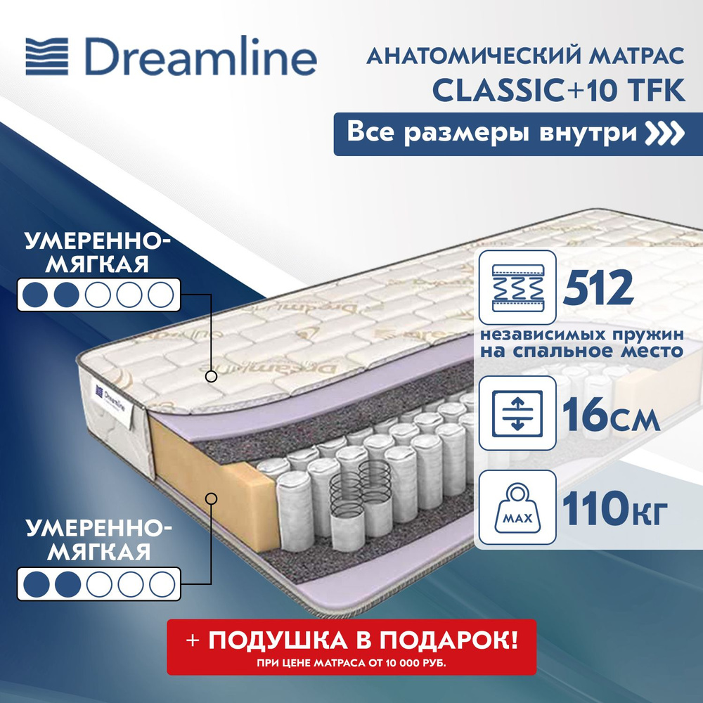 Матрас dreamline classic 10 tfk