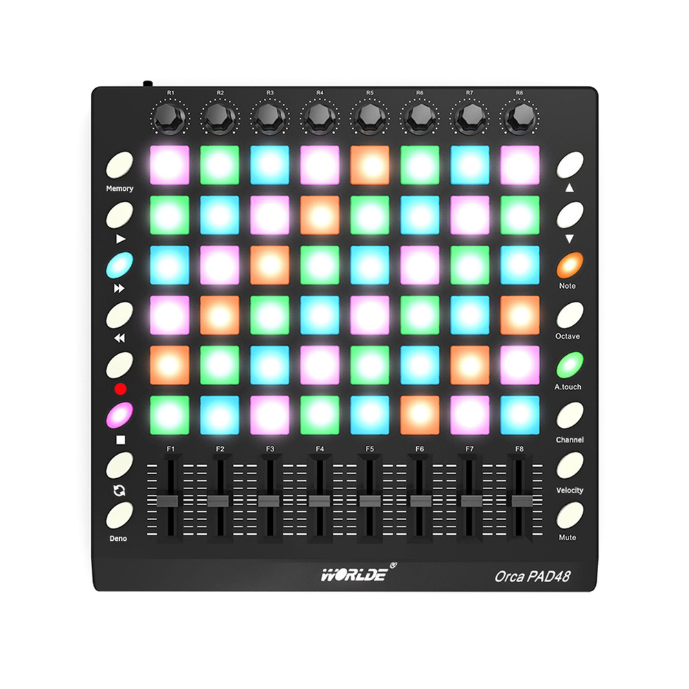 WORLDE PAD48 Портативный USB MIDI-контроллер для барабанной панели 48 RGB-панелей  #1