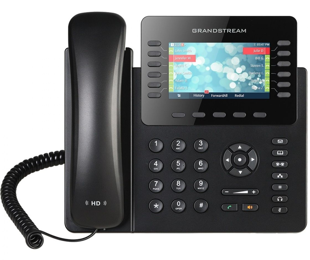 IP телефон Grandstream GXP2170 / VoIP, 12 линии, 6 SIP-аккаунта, цветной  LCD, черный, офисный, настольный